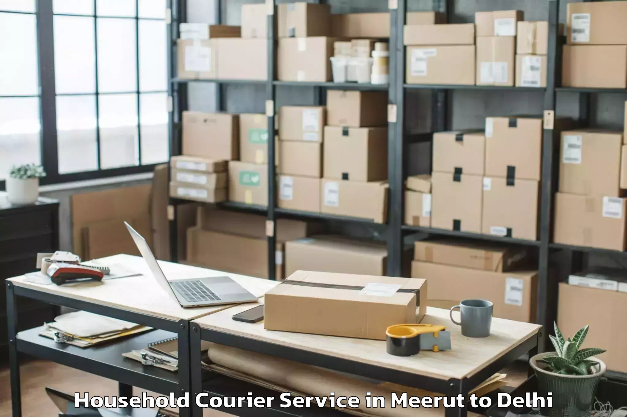 Top Meerut to Alipur Household Courier Available